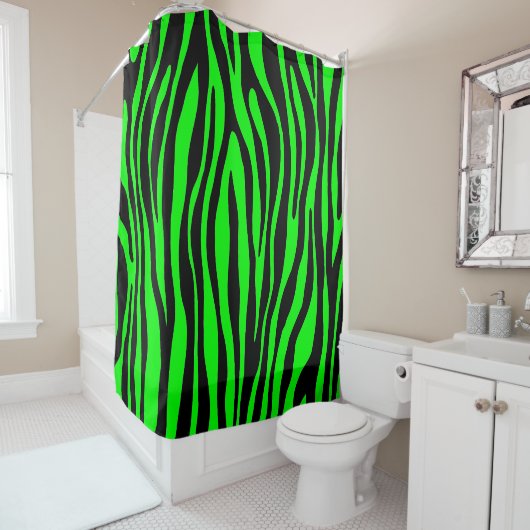 Limoen Zebra Print Shower Curtain Douchegordijn (In situ)
