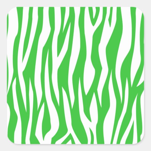 Limoen Zebra Print Vierkante Sticker (Voorkant)