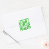 Limoen Zebra Print Vierkante Sticker (Envelop)