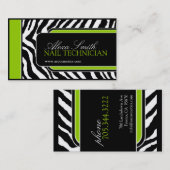 Limoen Zebra Print Visitekaartje (Voorkant / Achterkant)