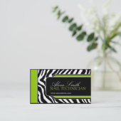 Limoen Zebra Print Visitekaartje (Staand voorkant)