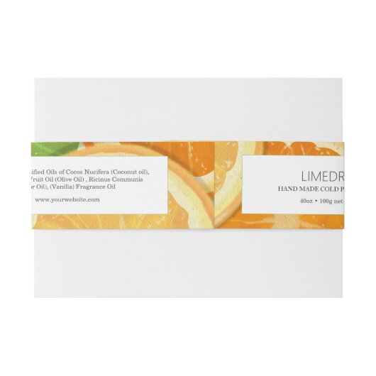Limoen Zeep Label Custom Belly Band Uitnodigingen Wikkel (Achterkant Voorbeeld)
