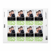 Limoen Zwart Damask foto trouwlabels Etiket (Full Sheet)