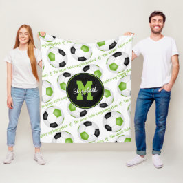 limoen zwart Het voetbalveld is mijn gelukkige ple Fleece Deken