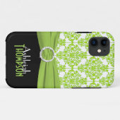 Limoen, zwart, White Damask iPhone 5 Hoesje (Achterkant (horizontaal))