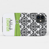 Limoen, zwart, White Damask iPhone 5 Hoesje (Achterkant (horizontaal))