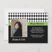 Limoen zwart wit Afstuderen uitnodiging (Voorkant)