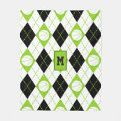 limoen zwart-wit basketbal met arglispatroon fleece deken (Voorkant)