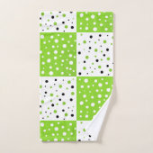 Limoen zwart-wit kleurenblokpatroon bad handdoek (Handdoek)