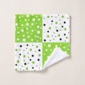 Limoen zwart-wit kleurenblokpatroon bad handdoek (Wasdoekje)