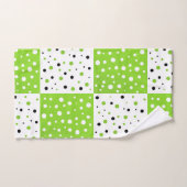 Limoen zwart-wit kleurenblokpatroon bad handdoek (Handdoek)