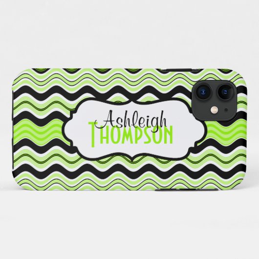 Limoen, zwart, witte strepen iPhone 5 Hoesje (Achterkant (horizontaal))