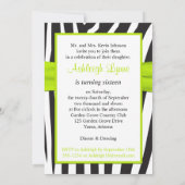 Limoen, zwart, witte Zebra 16e verjaardag uitnodig Kaart (Achterkant)