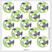 limoen zwarte 13 spelers volleyball sticker (Vel)