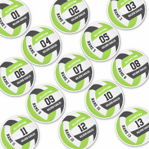 limoen zwarte 13 spelers volleyball sticker