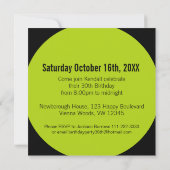 Limoen zwarte 30e THREEOH! Fotoverjaardagsuitnodig Kaart (Achterkant)