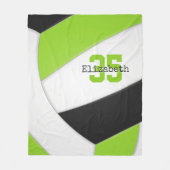 limoen zwarte en witte volleybal op maat fleece deken (Voorkant)