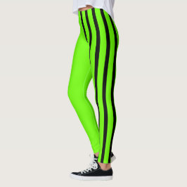 Limoen & Zwarte Jester Leggings