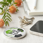 limoen zwarte meisjes voetbalnummer sleutelhanger (Zijkant)