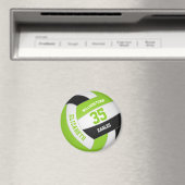 limoen zwarte witte volleybal met teamnaam magneet (Insitu (Vaatwasser))