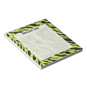 Limoen zwarte Zebra Stripe afdrukkunst van de lijs Notitieblok (Schuin)