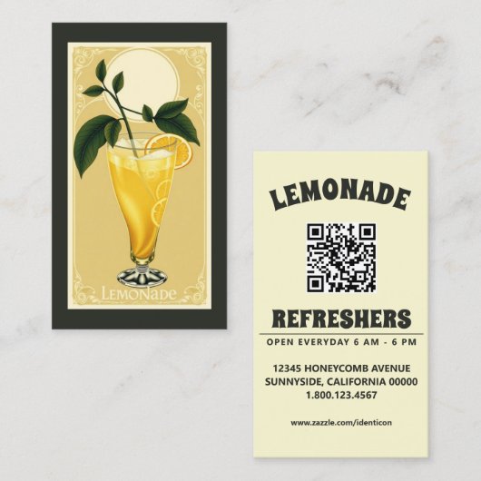 LIMOENADE met qr-code Visitekaartje (Voorkant / Achterkant)