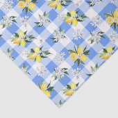 Limoenbloesem Blauw Geruit Tissuepapier (Detail)