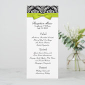 Limoenboog met Damast bruiloftsreceptie Menu (Staand voorkant)