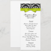 Limoenboog met Damast bruiloftsreceptie Menu (Voorkant / Achterkant)