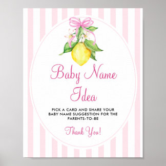 Limoenen Baby Naam Idee Bord Spel Poster