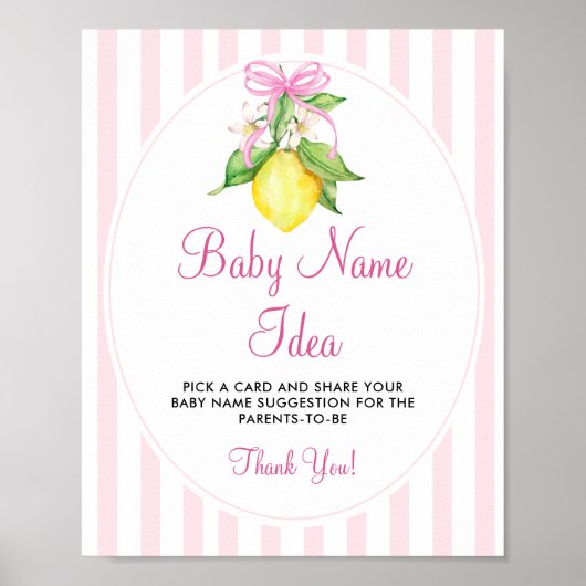 Limoenen Baby Naam Idee Bord Spel Poster (Voorkant)