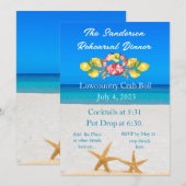 Limoenen Rood Krab Lowcountry Zeester Uitnodiging (Voorkant / Achterkant)