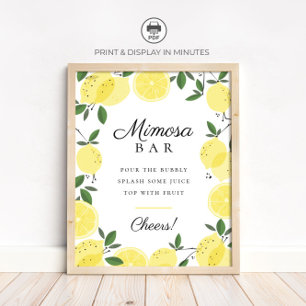 Limoengele Citroen Mimosa Bar Bord Poster