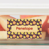 Limoengele purperen patroon Labels met naam (Aangebracht)