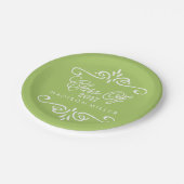  limoengroen | afstudeerfeest papieren bordje (Gekanteld)