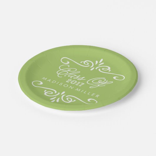  limoengroen | afstudeerfeest papieren bordje (Gekanteld)