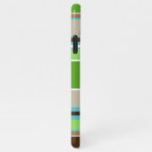 Limoengroen Aqua Blauw Bruin Taupe Wit Strepen iPhone Hoesje (Rechterkant)