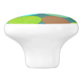 Limoengroen Blauwgroen Turquoise & Roest Circles Keramische Knop (Zijkant)