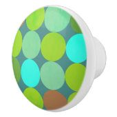 Limoengroen Blauwgroen Turquoise & Roest Circles Keramische Knop (Rechts)