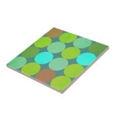 Limoengroen Blauwgroen Turquoise & Roest Circles Tegeltje (Zijkant)