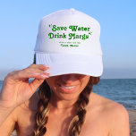 Limoengroen Citrus Bespaar Water, Drink Margs Trucker Pet<br><div class="desc">Dit leuke,  kleurrijke retro ontwerp heeft een helder lime groen thema en citrus.</div>