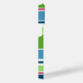 Limoengroen Donkerblauw Blauwgroen Heet Roze Wit G iPhone Hoesje (Rechterkant)