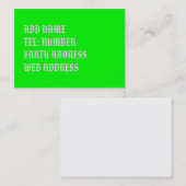 Limoengroen effen kleur visitekaartje (Voorkant / Achterkant)