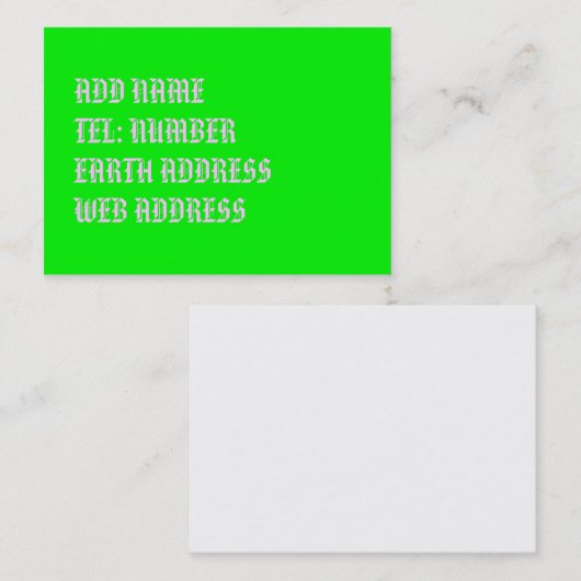 Limoengroen effen kleur visitekaartje (Voorkant / Achterkant)