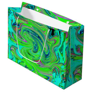 Limoengroen en Blauw Groovy Abstract Retro Kunst Groot Cadeauzakje