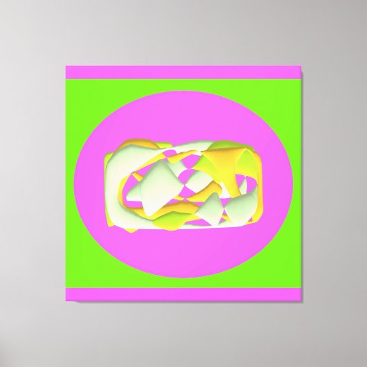 Limoengroen en felle paarse motieven canvas afdruk (Voorkant)