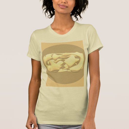 Limoengroen en felle paarse motieven t-shirt (Voorkant)