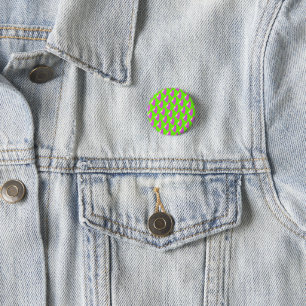 Limoengroen en felle paarse patronen Desk Organi Ronde Button 3,2 Cm