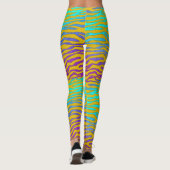 Limoengroen en geel zebraprint leggings (Achterkant)