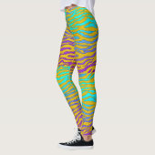 Limoengroen en geel zebraprint leggings (Links)